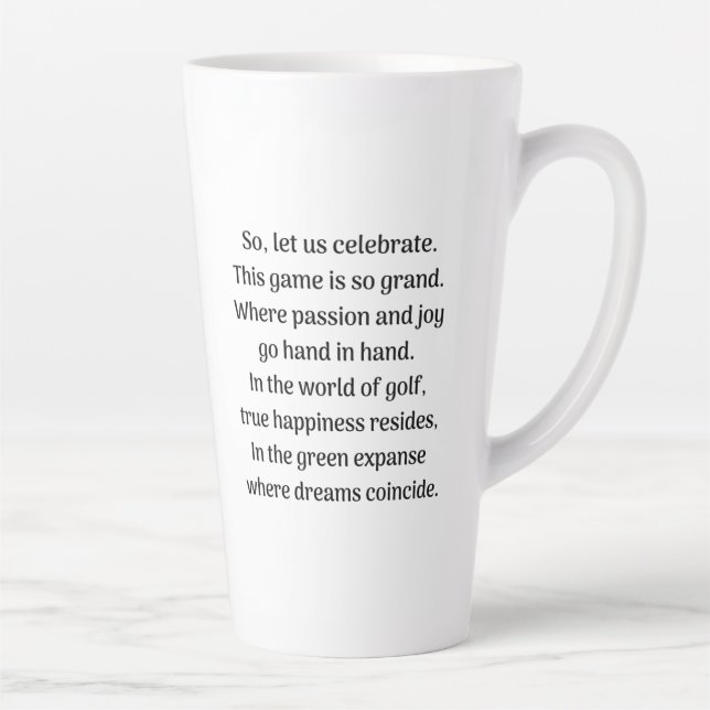 Taza De Café Latte Emoción del golfista (Derecha)