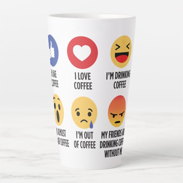 Taza De Café Latte Emojis de café (Anverso)