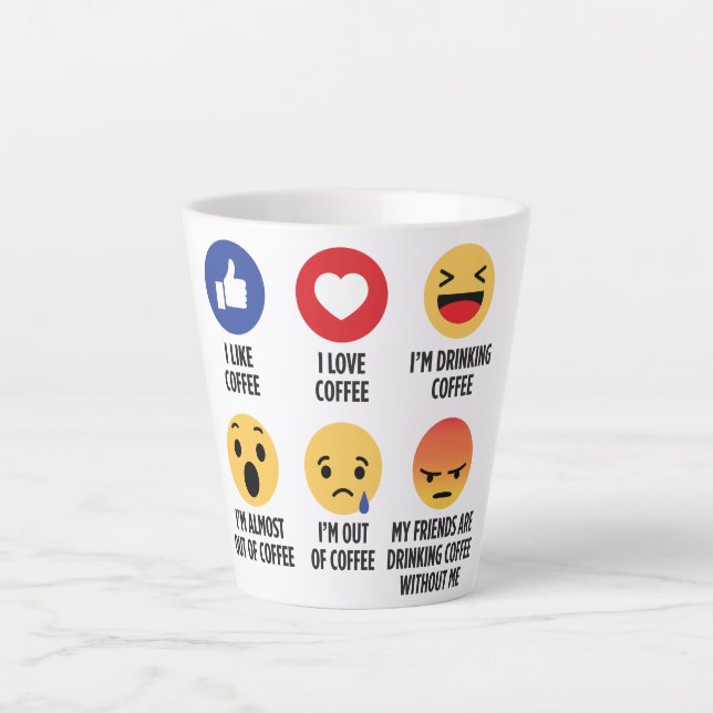 Taza De Café Latte Emojis de café (Anverso)
