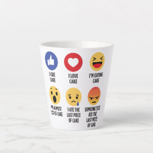 Taza De Café Latte Emojis de pasteles