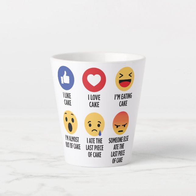 Taza De Café Latte Emojis de pasteles (Anverso)