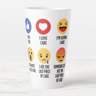Taza De Café Latte Emojis de pasteles