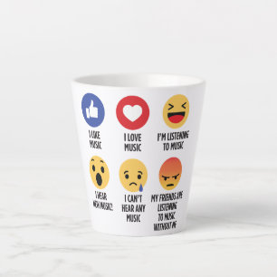 Taza De Café Latte Emojis musicales