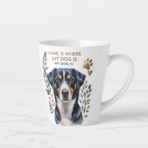 Taza De Café Latte En Casa Está Mi Perro", Pequeña Mug De Latte