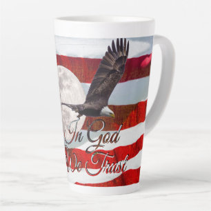Taza De Café Latte En Dios confiamos en Latte Mug
