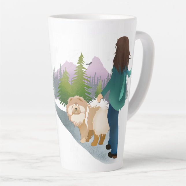 Taza De Café Latte EN EL BOSQUE - Chow-Latte Mug (Ángulo derecho)