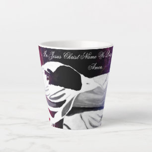 Taza De Café Latte En el nombre de Jesucristo oramos latte Mug