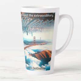 Taza De Café Latte En frente, al estilo de San Francisco. Extraordina