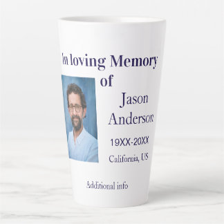 TAZA DE CAFÉ LATTE EN MEMORIA DE NOMBRE AÑO LUGAR FOTO RECUERDO FU