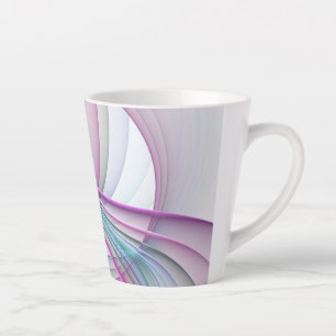 Taza De Café Latte En Movimiento, Moderno Arte Fractal Abstracto Colo