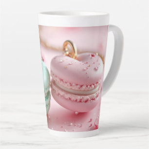 Taza De Café Latte Encantador tema de macarrones