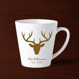 Taza De Café Latte Encantadora cabeza de ciervo rústica