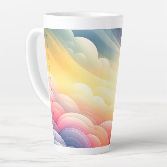 Taza De Café Latte Encontrar la paz en las oníricas nubes (Ángulo izquierdo)