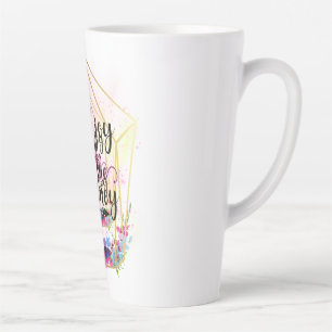Taza De Café Latte Encuentra La Alegría En El Viaje