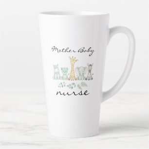 Taza De Café Latte Enfermera Materno Infantil Safari Animales de la J
