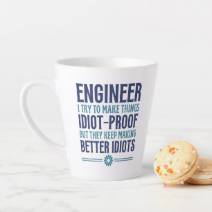 Taza De Café Latte Enginner Trato De Hacer Que Las Cosas Sean Pruebas