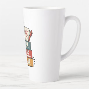 Taza De Café Latte Enseñar Café Repetir Profesor Retro Regreso a Clas