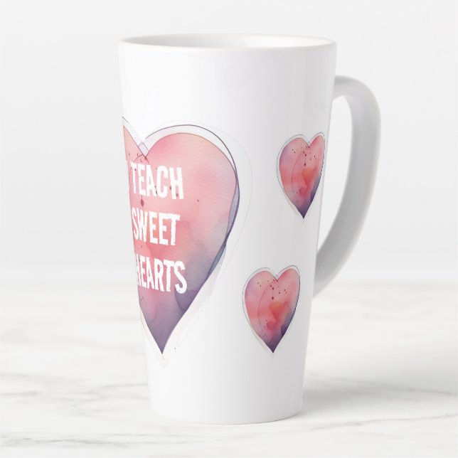 Taza De Café Latte Enseño Corazón dulce día de San Valentín Dope Text (Ángulo derecho)