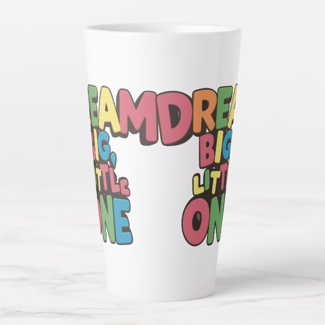 Taza De Café Latte ensueño pequeño, citas inspiradoras (Anverso)