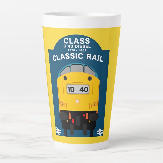 Taza De Café Latte Entusiasta del tren ferroviario británico (Anverso)