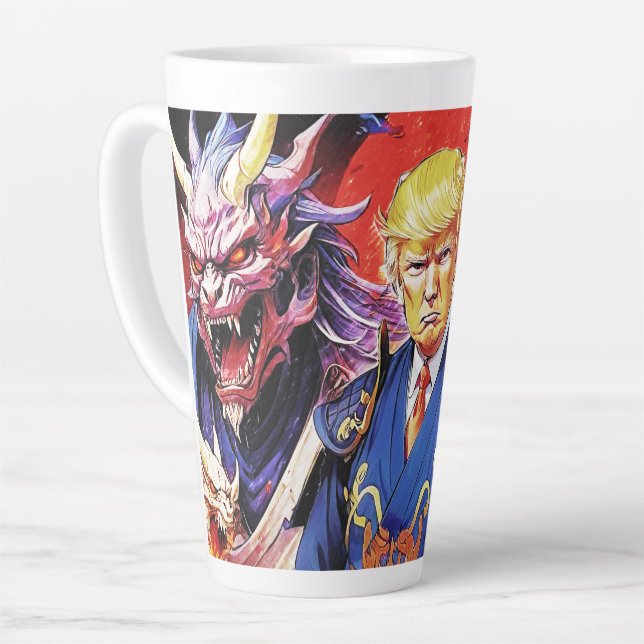Taza De Café Latte Epic Trump Samurai Anime (Ángulo izquierdo)