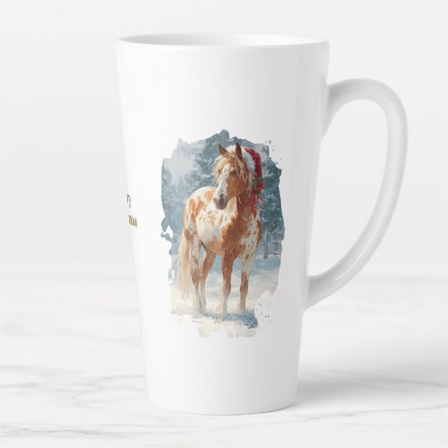 Taza De Café Latte Equestrian Christmas Latte Mug (Derecha)