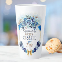 Equipado por la Grace Elegant Blue Gold Floral de 