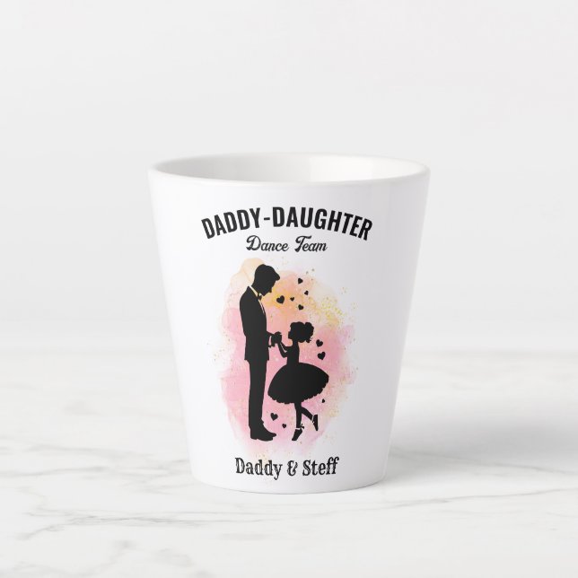 Taza De Café Latte Equipo de baile Daddy-Daughter (3) (Anverso)