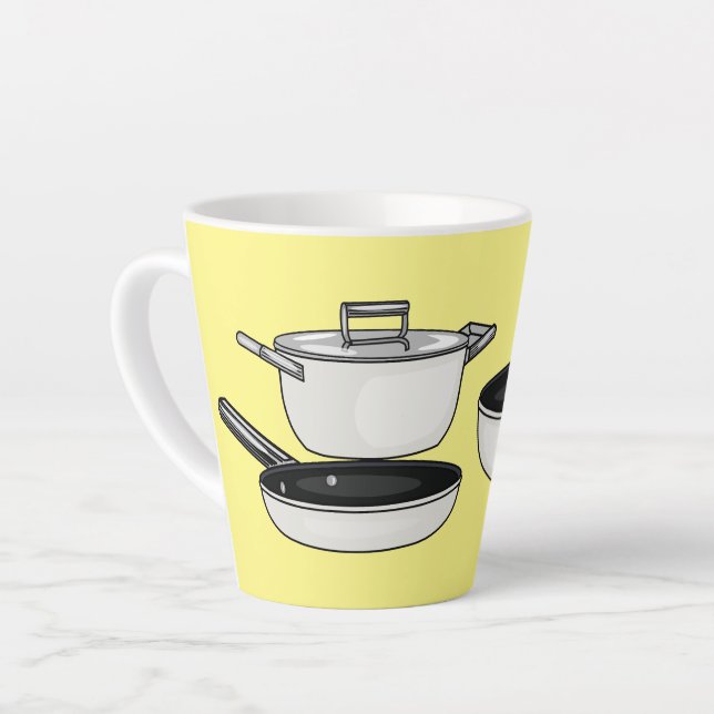 Taza De Café Latte Equipo de cocina ilustracion personalizado (Ángulo izquierdo)