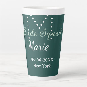 Taza De Café Latte Equipo de novia agregar nombre monograma dama de h
