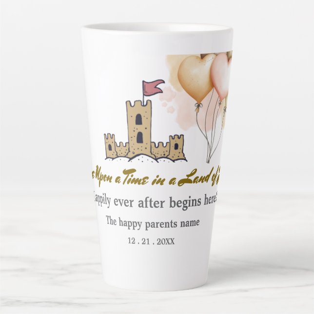 Taza De Café Latte Érase una vez una tierra de alegría (Anverso)