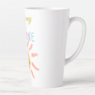 Taza De Café Latte eres mi sol naranjas amarillos rayos solares añadi