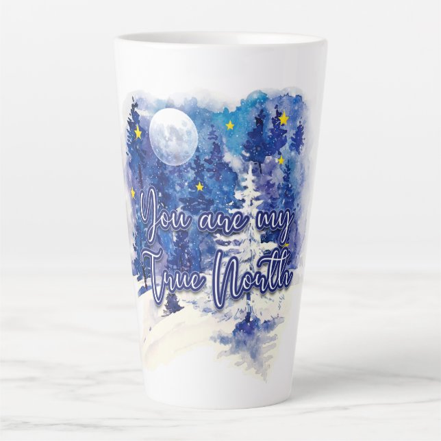 Taza De Café Latte Eres mi verdadero norte (Anverso)