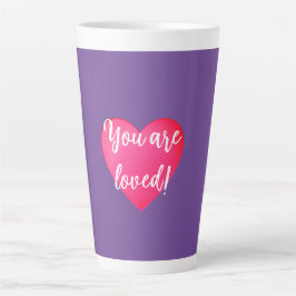 Taza De Café Latte Eres querido morado latte mug