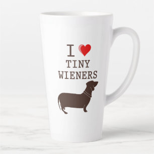 Taza De Café Latte Es Gracioso Que Amo A Los Pequeños Wieners Cita D