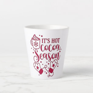 Taza De Café Latte Es la Temporada de Chocolate Caliente Cacao Navida