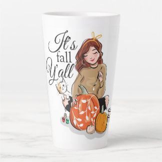 Taza De Café Latte Es otoño.