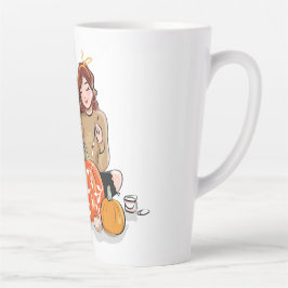 Taza De Café Latte Es otoño.