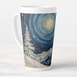 Taza De Café Latte Escape de Navidad Invernal Vintage