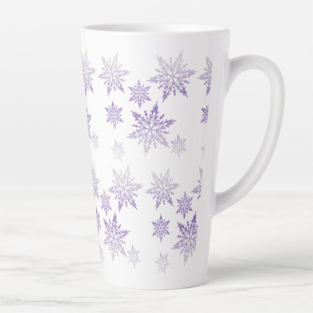 Taza De Café Latte Escarcha morada Copos de nieve (Derecha)