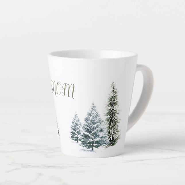 Taza De Café Latte Escena de invierno personalizada Latte Mug (Ángulo derecho)