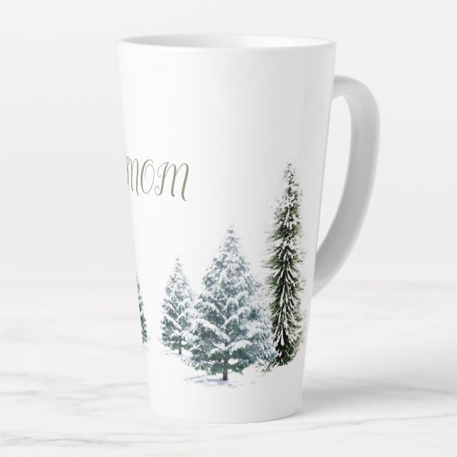 Taza De Café Latte Escena de invierno personalizada Latte Mug (Ángulo derecho)