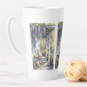 Taza De Café Latte Escena de la silla Roca de Puch Wisteria