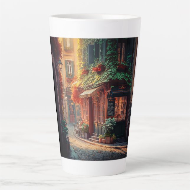 Taza De Café Latte Escena francesa Latte Mug (Anverso)