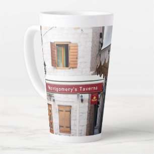 Taza De Café Latte Escena mediterránea personalizada Latte Mug