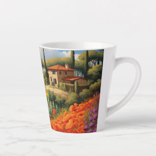 Taza De Café Latte Escena toscana 4
