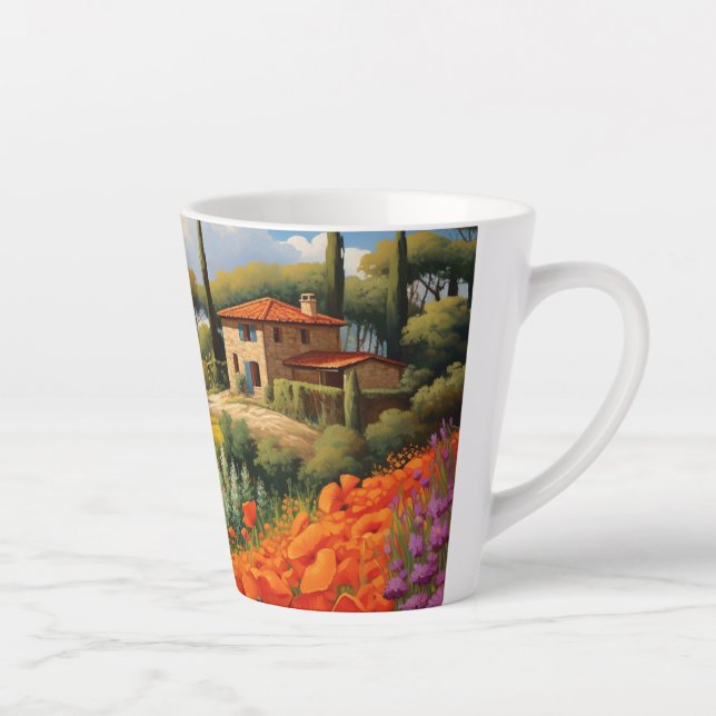 Taza De Café Latte Escena toscana 4 (Derecha)