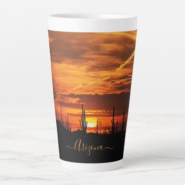 Taza De Café Latte Escenario de Arizona en Sunset (Anverso)