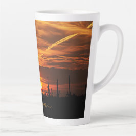 Taza De Café Latte Escenario de Arizona en Sunset