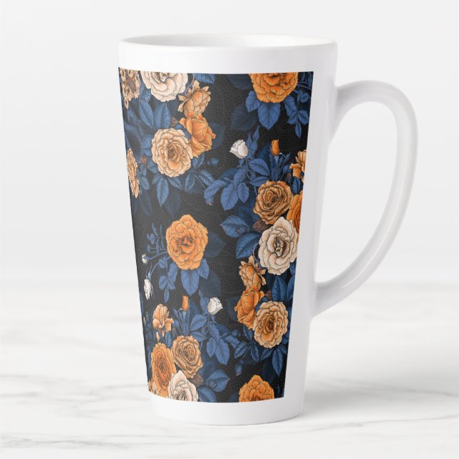 Taza De Café Latte Escondido en los rosas, naranja y azul (Derecha)